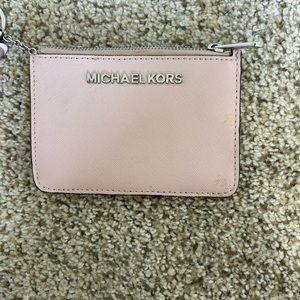 Michael kors key chain wallet light pink